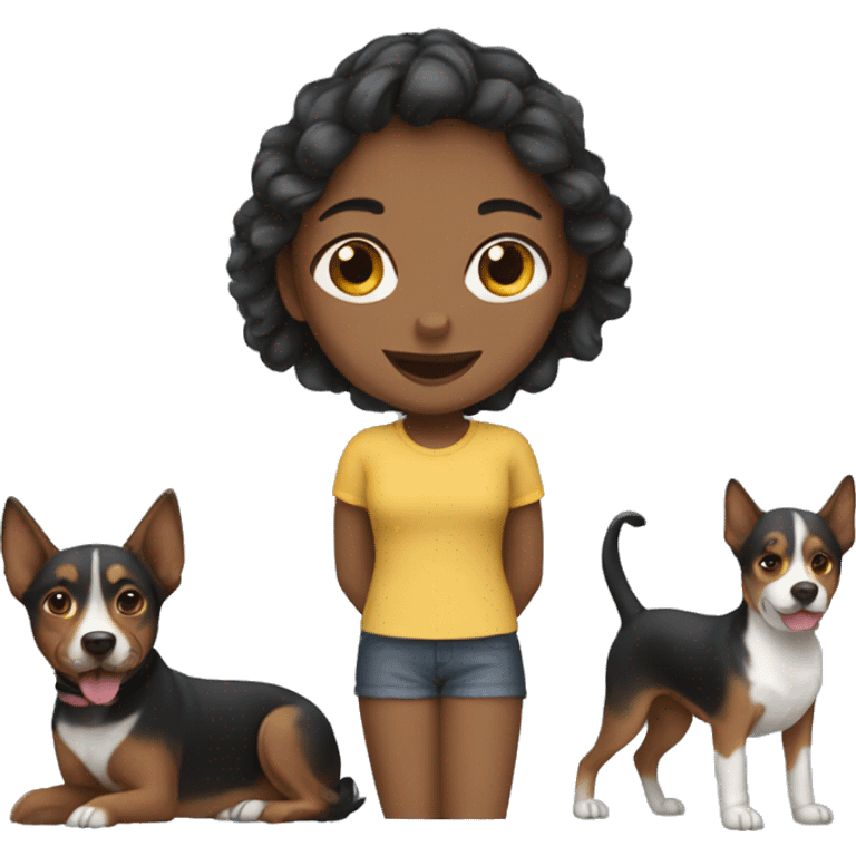 Girl with dogs emoji