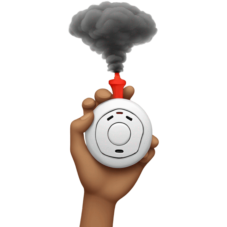 Pointing to smoke alarm emoji