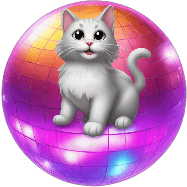 Cat on a disco ball emoji