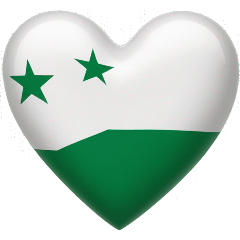 White and green heart with Pakistan flag  emoji