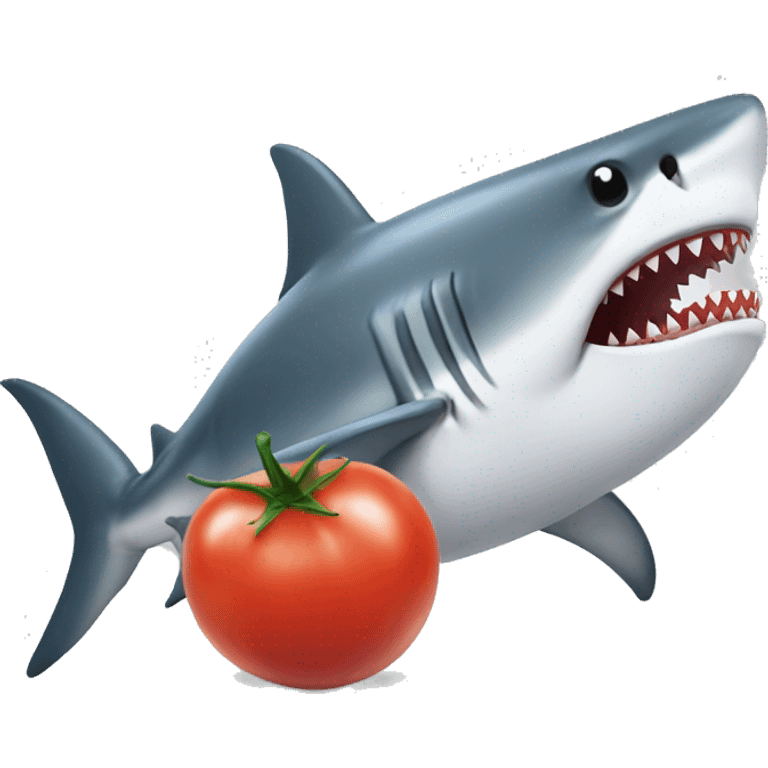 shark eat tomatos emoji