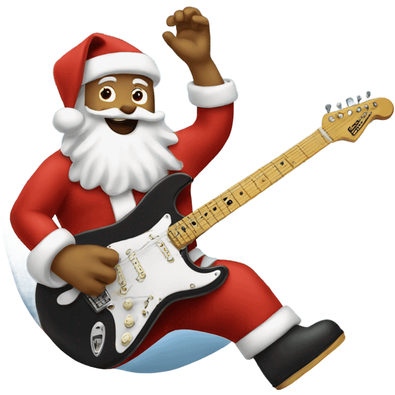 Santa playing a Stratocaster emoji