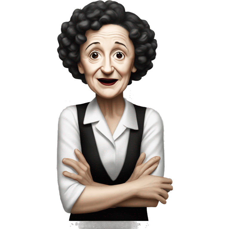 black and white emoji, in clasic emoji style, EDITH PIAF, actres emoji