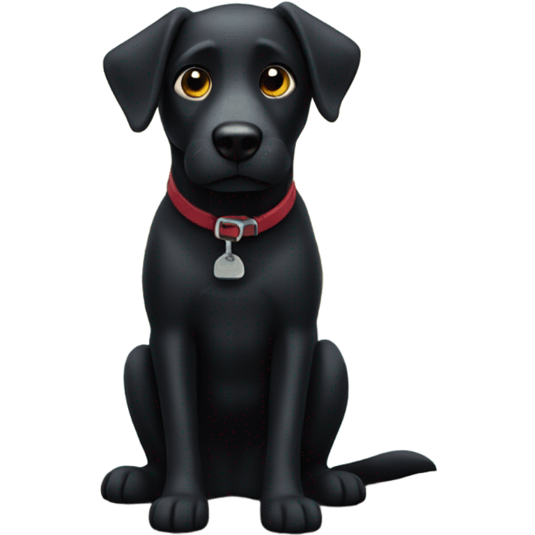 black dog on bridge emoji