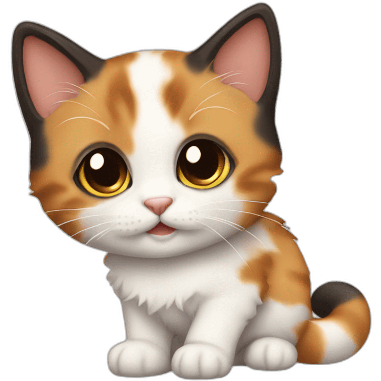 Calico cute baby cat emoji