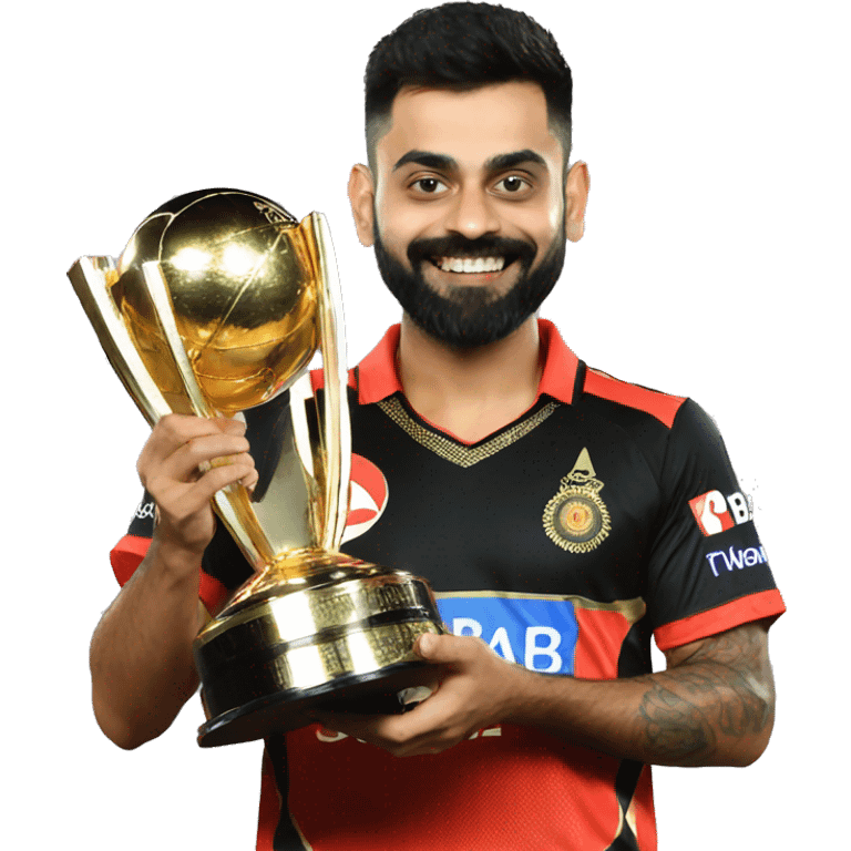 viral kohli with ipl trophy for rcb emoji