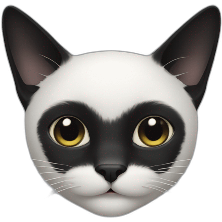 Black cat with white moustache emoji