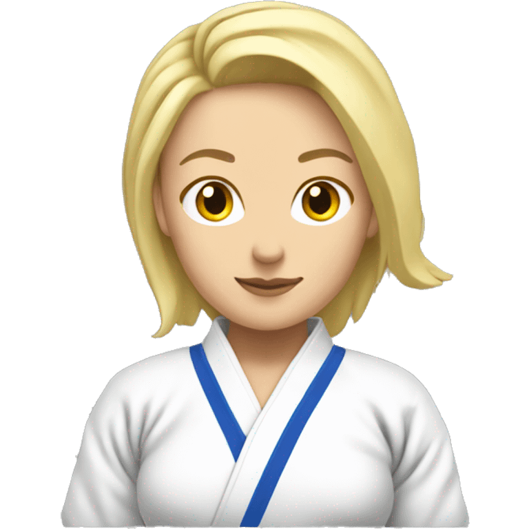 female judo athlete facing sideways, blonde emoji