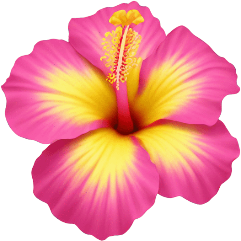 yellow and pink hibiscus flower emoji