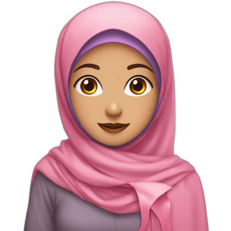 Cute hijabi with ribbon emoji