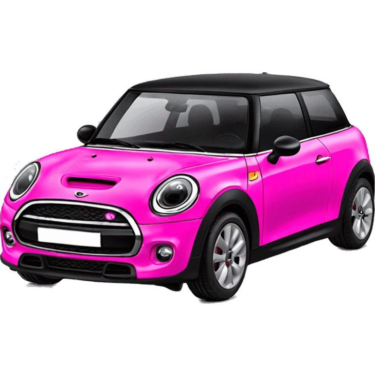 black mini cooper se hot pink emoji