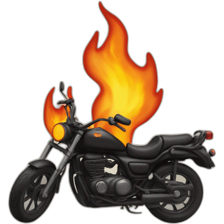 fire on my motorbike while riding emoji