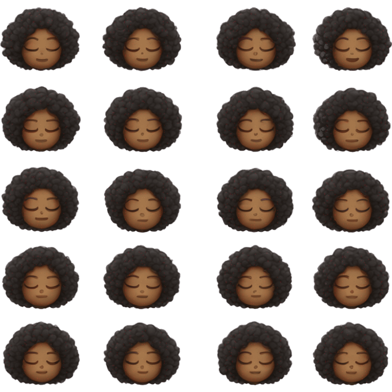 Black girl with curly hair sleeping emoji