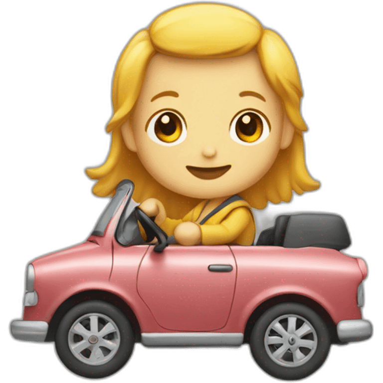 Un enfant sur une voiture emoji