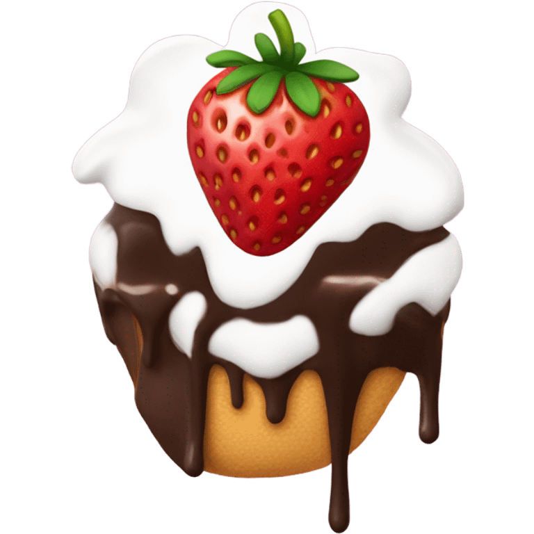 Strawberry with chocolate  emoji