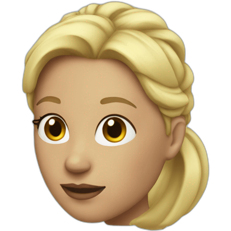 Women with blonde hair, ponytail, in the beach emoji