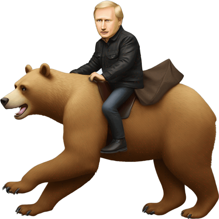 Vladimir Poutine riding a bear emoji