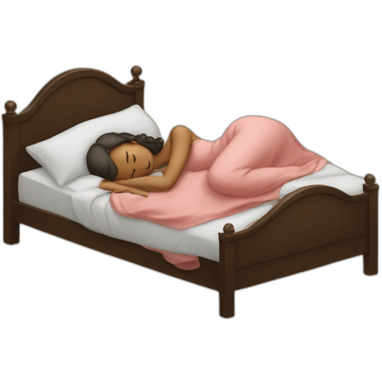 a woman sleeping in a bed emoji