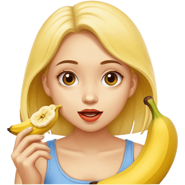 gurl eating banna  emoji