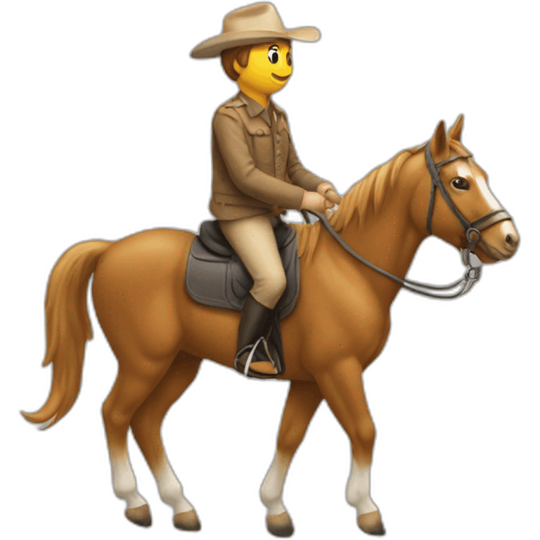 Un chat sur le dot d'un cheval emoji