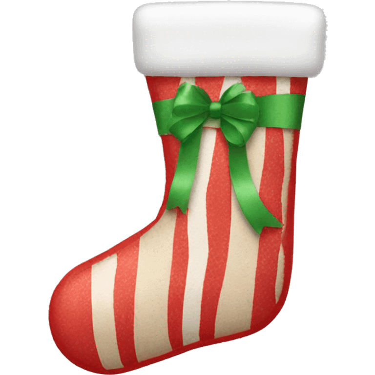 Christmas stocking with candy canes emoji