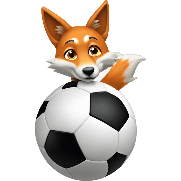 Fuchs spielt Fußball  emoji