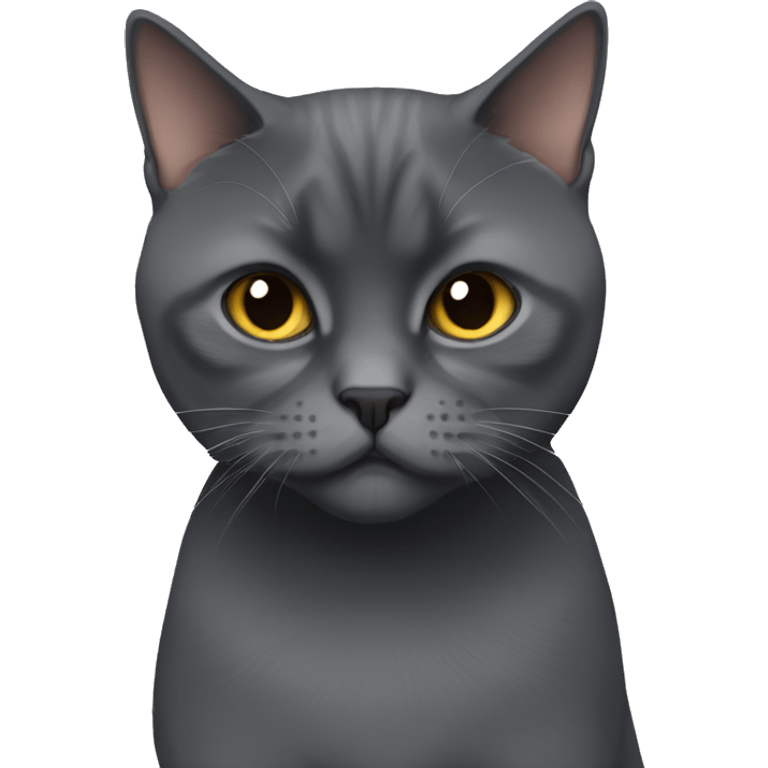 Dark grey British short hair grumpy emoji