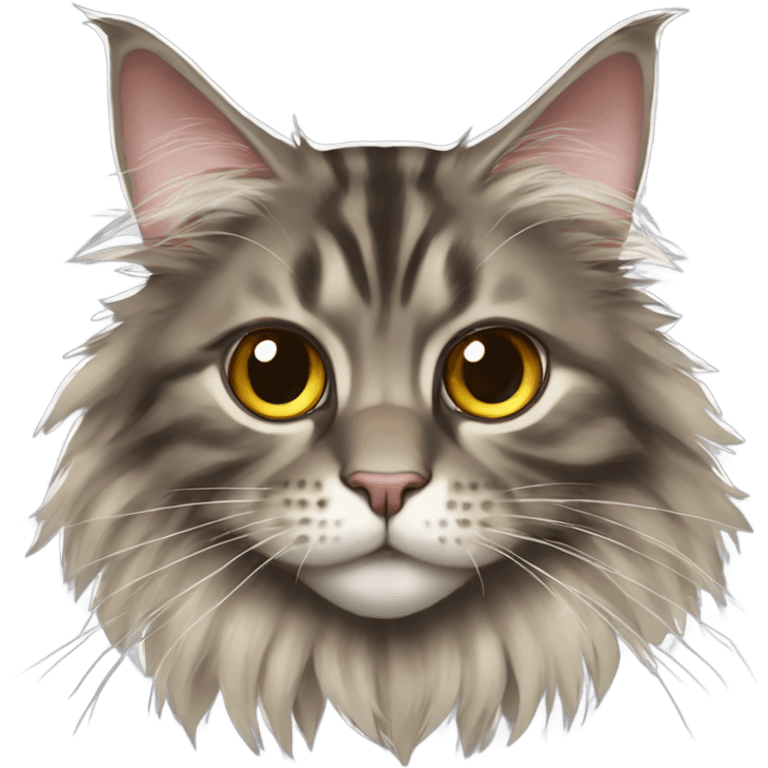 Maine Coon with eyes in a bunch emoji