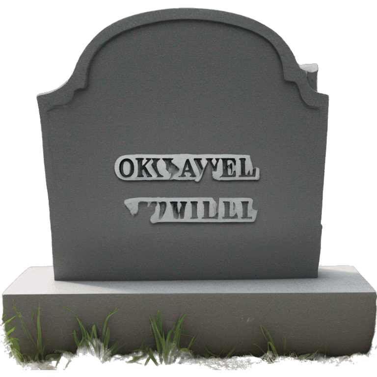 tombstone that says "okaywell" on it emoji