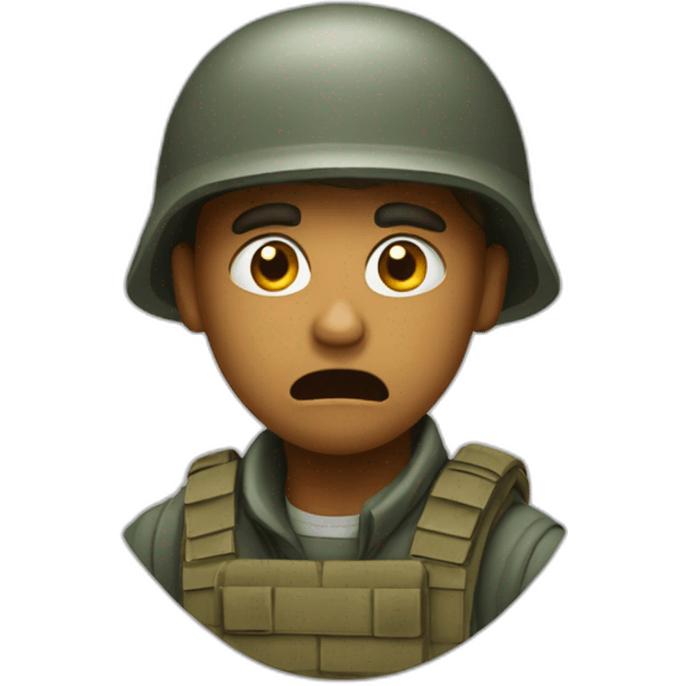 Soldier terrified emoji