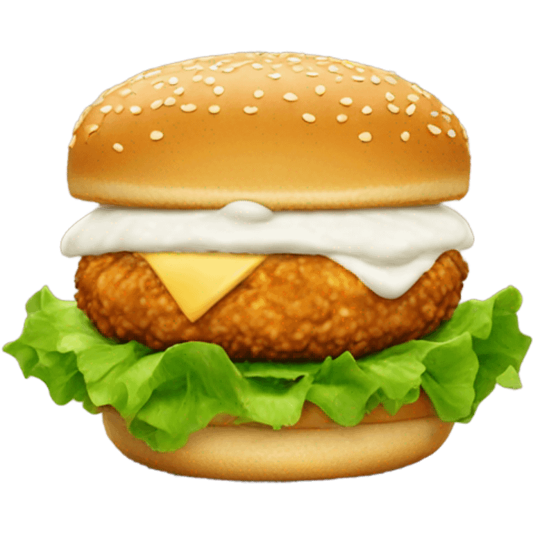 Fried chicken hamburger emoji