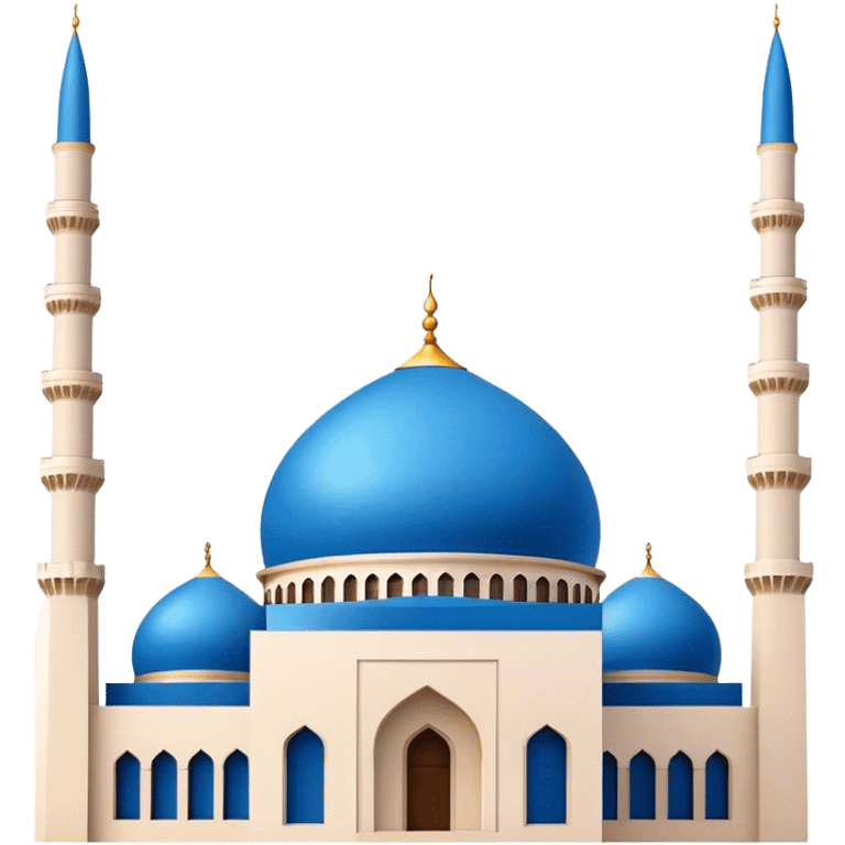 Realistic Mohammad Al-Amin Mosque Landmark Emoji, highlighting its striking blue dome, tall minarets, and elegant Arabic calligraphy. emoji