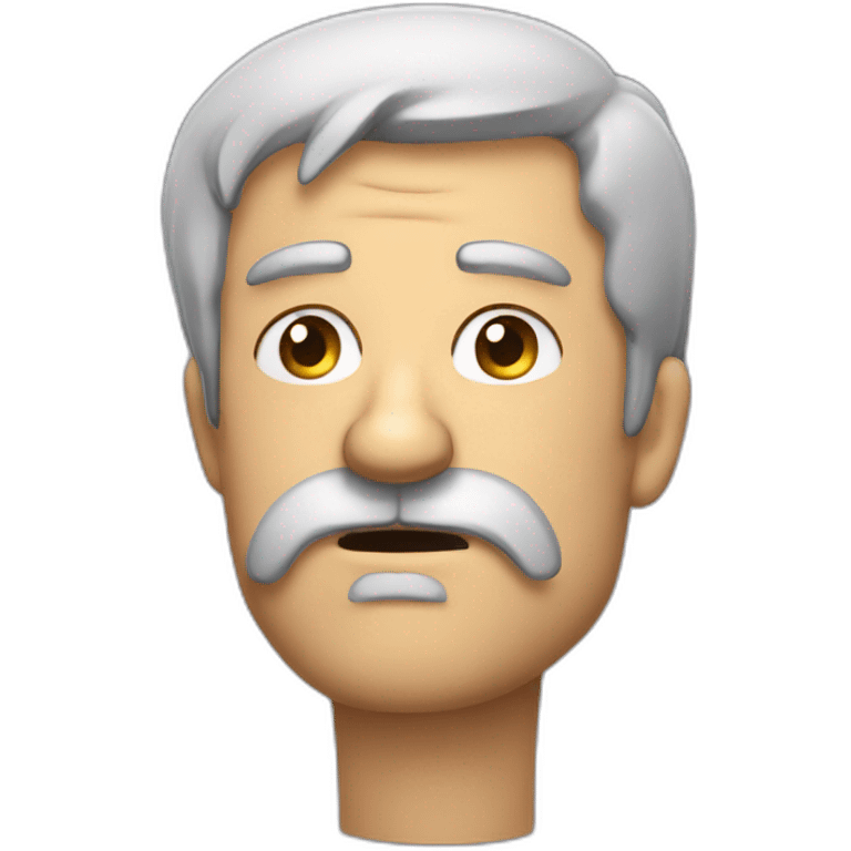 a man with small moustache and beard disgusted frowning face emoji