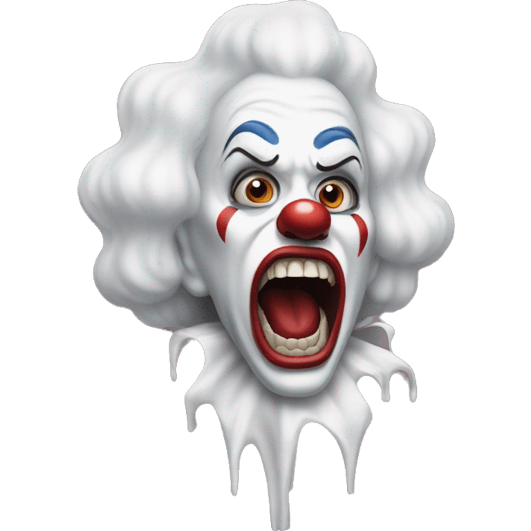 a screaming white clown with white make up emoji