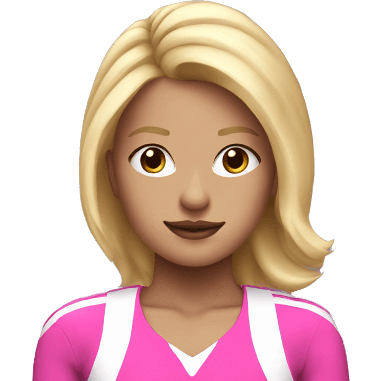 cheerleader with blonde hair and pink outfit emoji