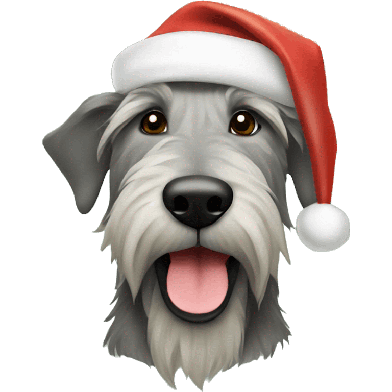  Irish wolfhound dog and santa hat emoji