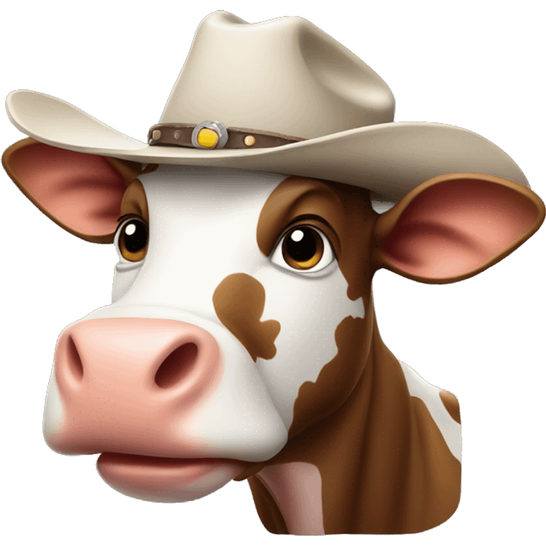 Cow wearing a cowboy hat emoji