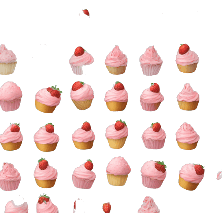 birthday pastel pink strawberry capcake  emoji