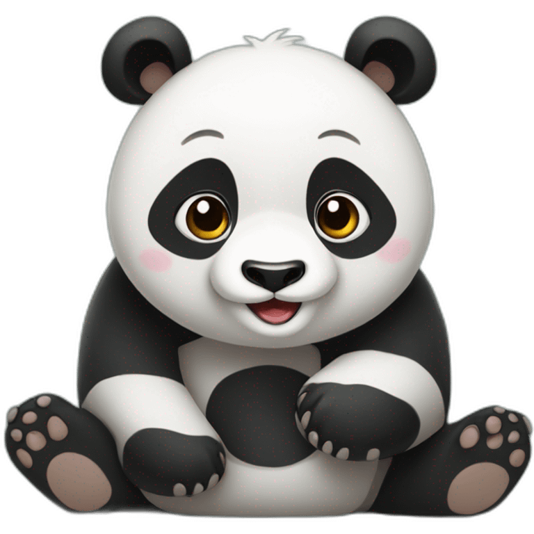 Panda qui est avec ses petits emoji