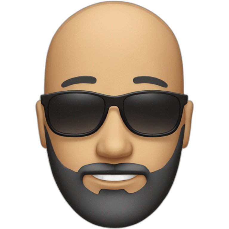 Bald man with beard and sun glasses emoji