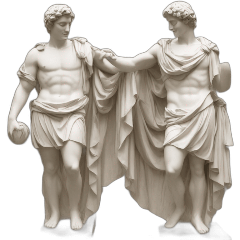 two friends roman statues emoji