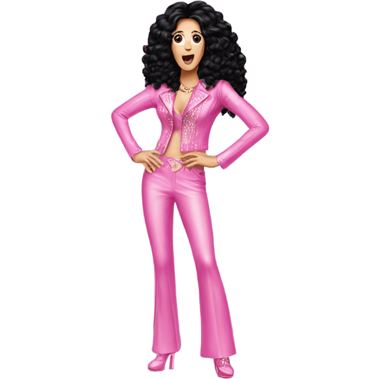 CHER shocked in her classic pink disco outfit  emoji