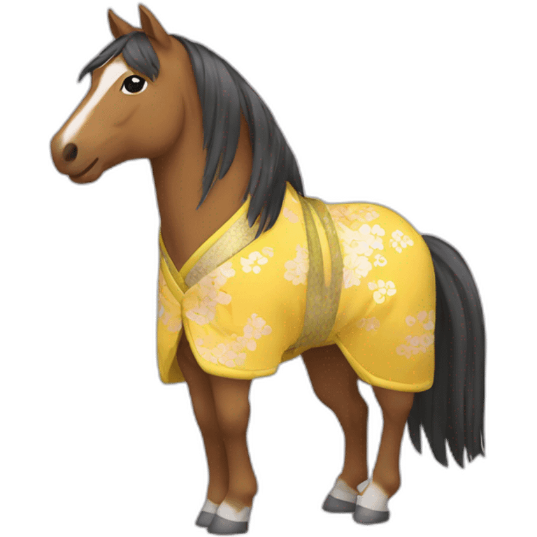 Horse with a yellow kimono  emoji