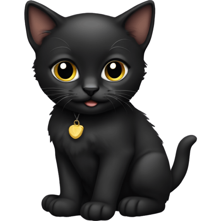 black kitten emoji