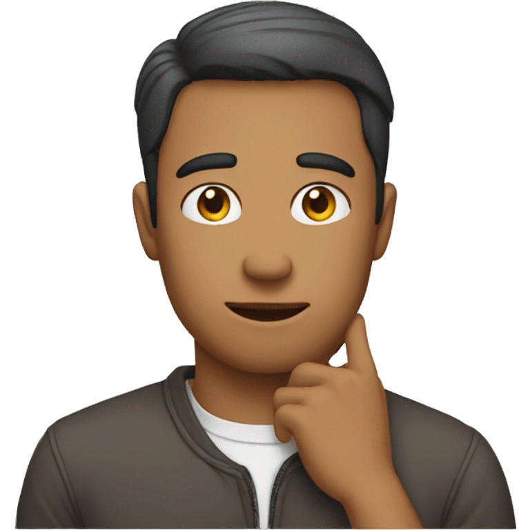 A man puts his hand on his neck emoji