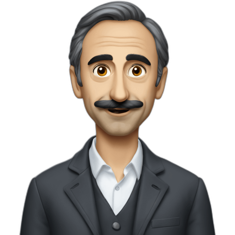 Éric zemmour with toothbrush mustach emoji