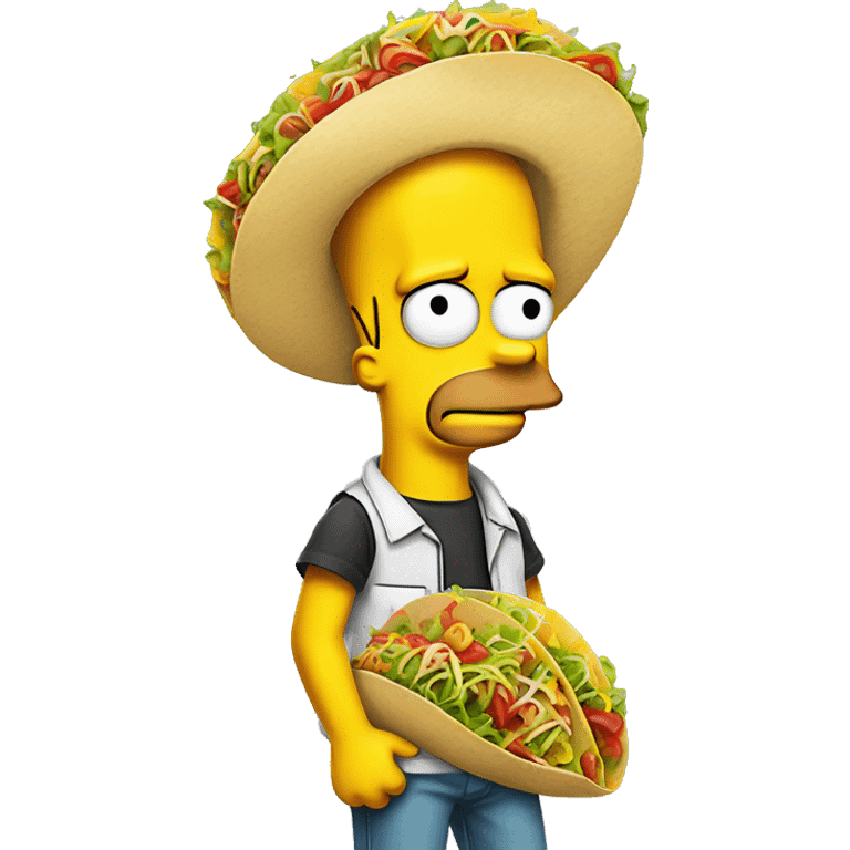 Bart simpson with a tacos emoji