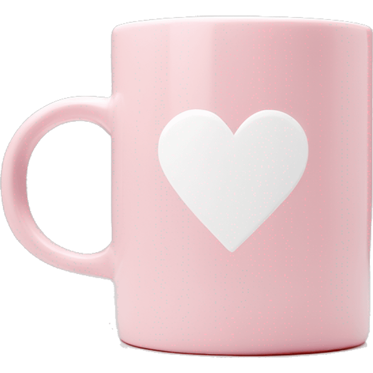 Coffee mug light pink with white heart in middle emoji