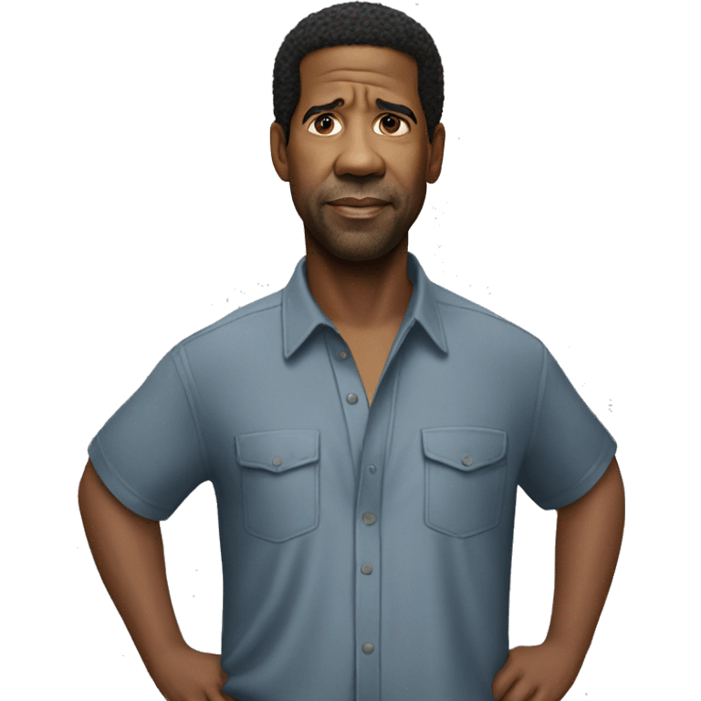 hyper realistic denzel washington wearing shirt emoji