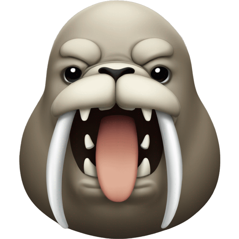 Angry walrus with big tusk  emoji